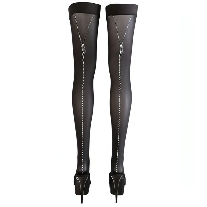 Cottelli Collection Lingerie Calze autoreggenti nero opaco con finta zip posteriore | Vibrators Cottelli Collection Lingerie Calze autoreggenti nero opaco con finta zip posteriore | Vibrators