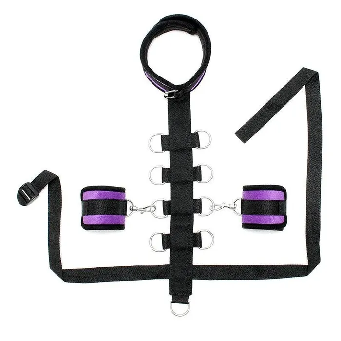 Couples | Rimba Bondage Play Rimba - Bondage collar Met Bondageriem Met Ringen En Losse Boeien - Zwart/Paars