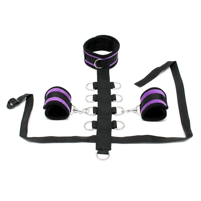Couples | Rimba Bondage Play Rimba - Bondage collar Met Bondageriem Met Ringen En Losse Boeien - Zwart/Paars