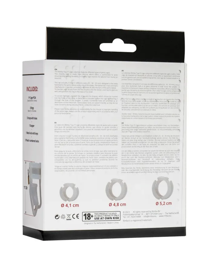 Male Sex Toys | Rimba Rimba Toys - P-Cage PC05 - Siliconen Kuisheidskooi - Peniskooi - Chastity - Transparant