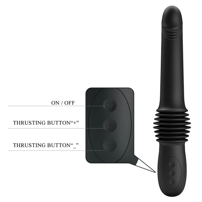 Pazuzu Vibratore Up & Down espandibile di 7 cm con 3 diverse intensità - Nero, Silicone, Ricaricabile | Pretty Love Female Sex Toys