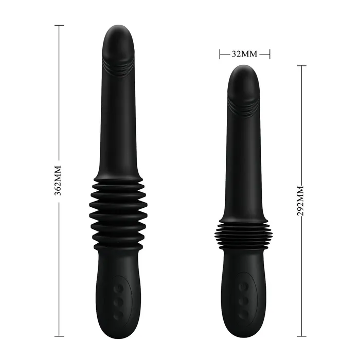 Pazuzu Vibratore Up & Down espandibile di 7 cm con 3 diverse intensità - Nero, Silicone, Ricaricabile | Pretty Love Female Sex Toys