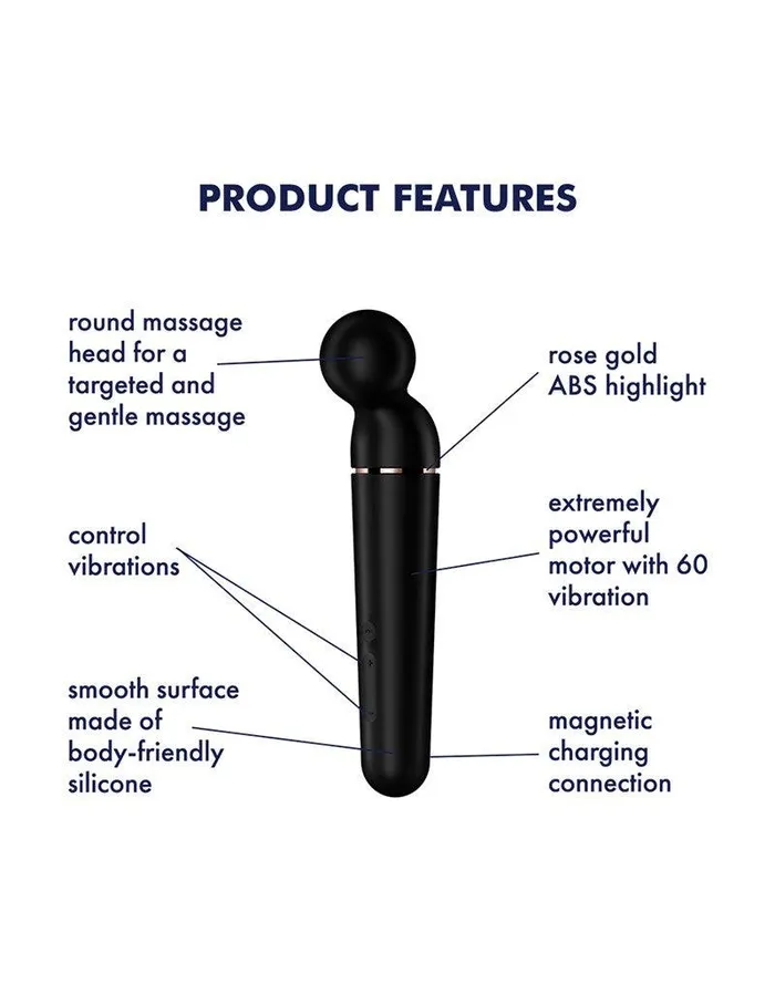Satisfyer Vibrators | Satisfyer - Planet Wand-er - Wand Vibrator - Zwart & Rosé Goud