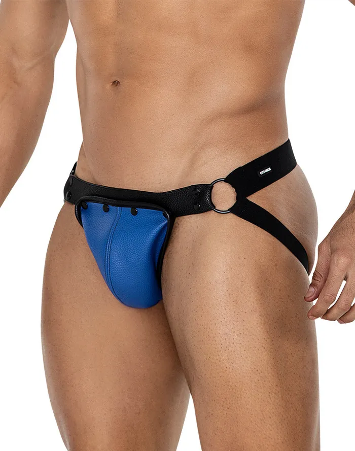 Vibrators Cut4Men Cut4Men Jock Snap Jockstrap met Drukknoopjes PULeder BlauwZwart