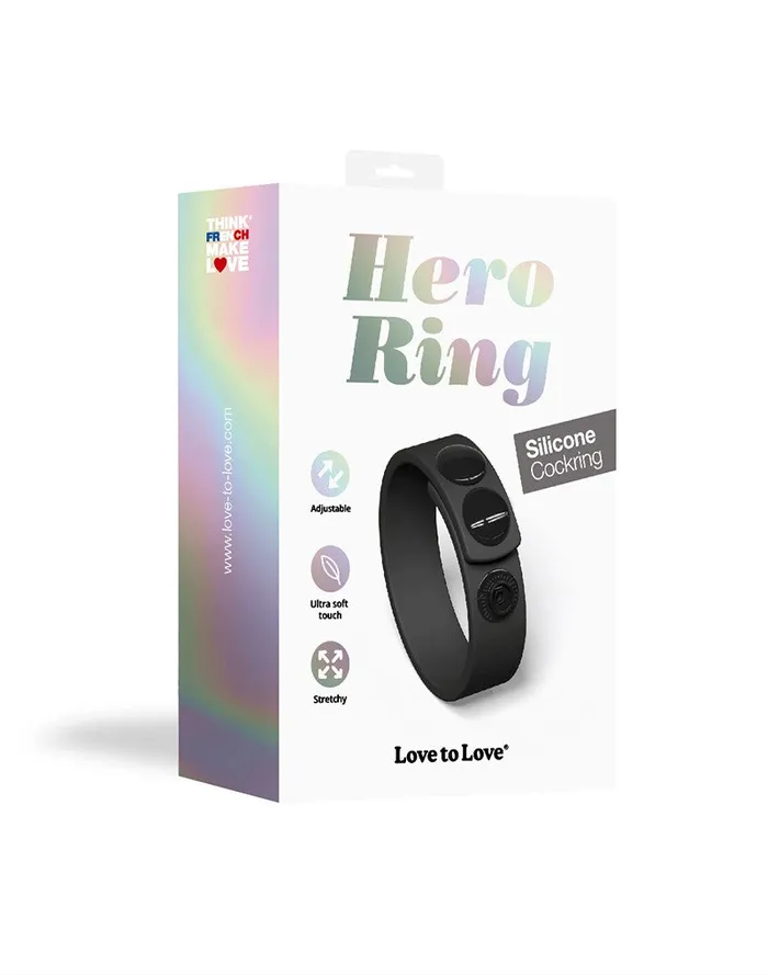 Vibrators | Love to Love Love to Love - Hero - Verstelbare Siliconen Cockring - Zwart