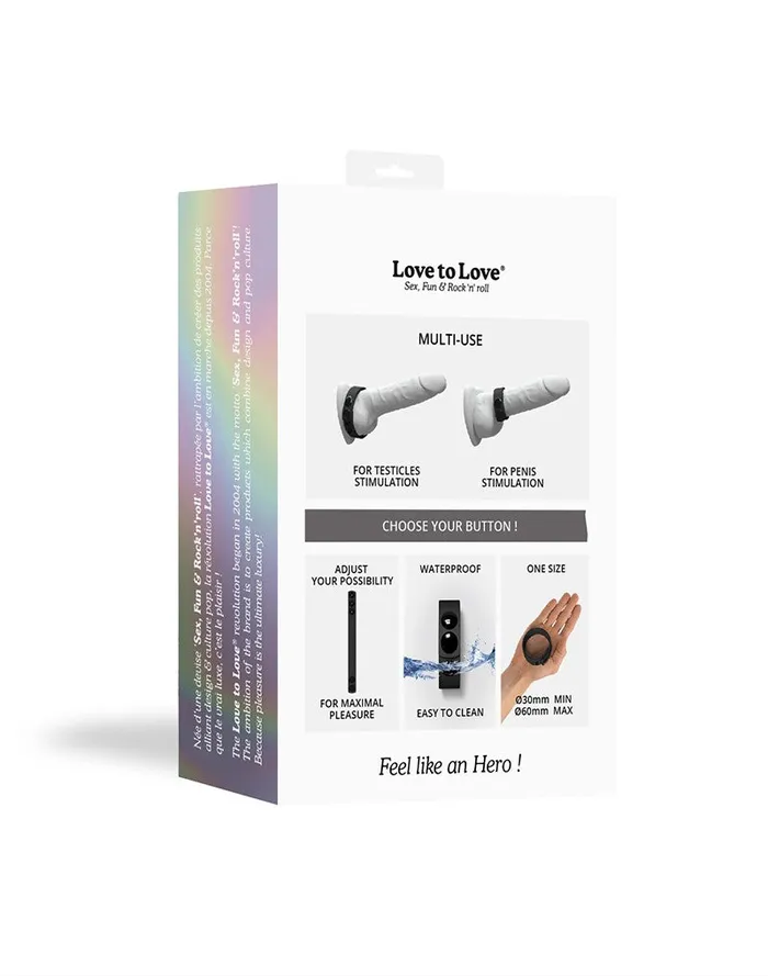 Vibrators | Love to Love Love to Love - Hero - Verstelbare Siliconen Cockring - Zwart