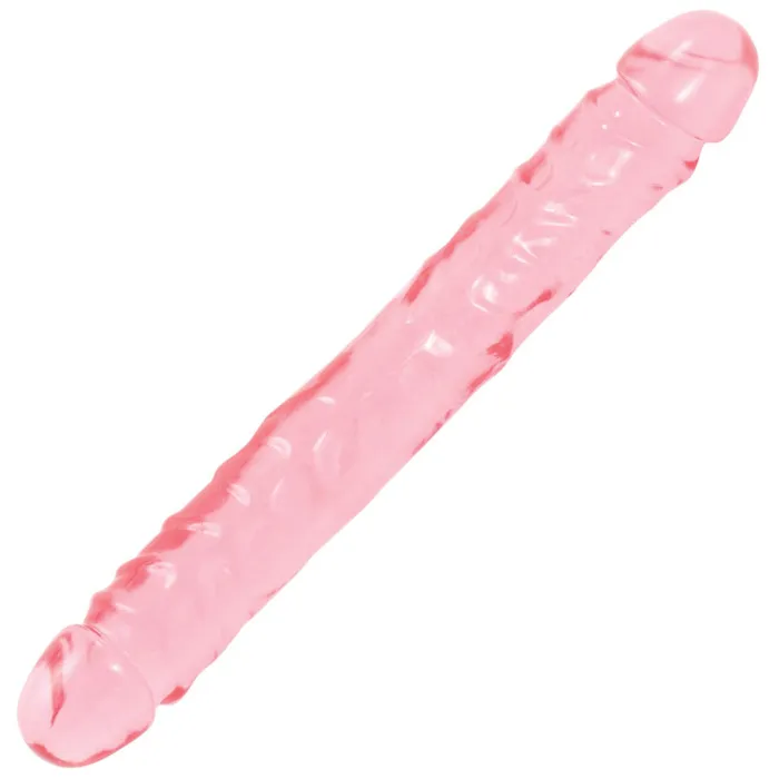 Doc Johnson Dildos Crystal Jellies Jr Double Dong 12 Inch Pink