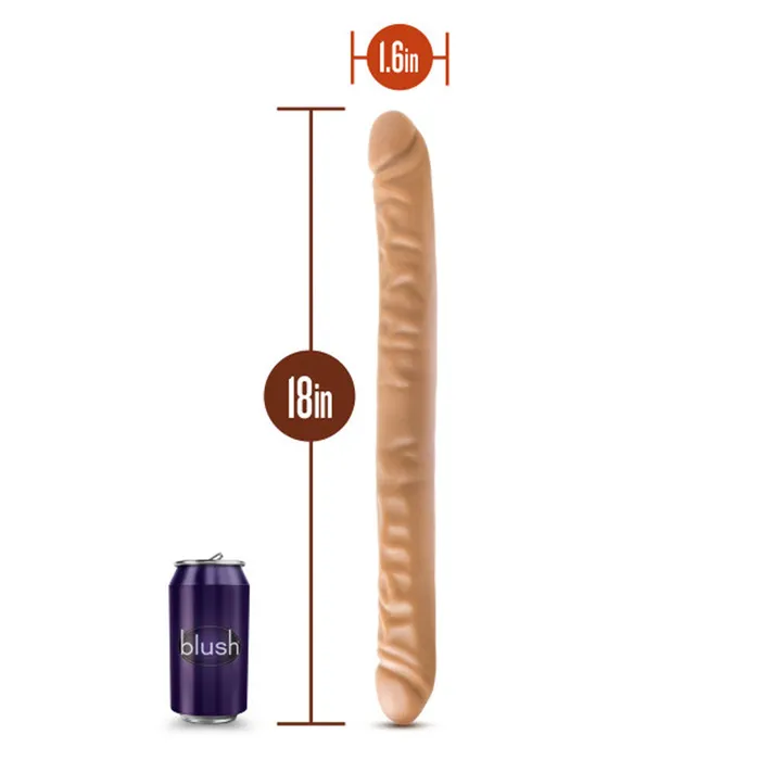 Dr. Skin - 18 Inch Double Dildo - Mocha | Blush Dildos Dr. Skin - 18 Inch Double Dildo - Mocha | Blush Dildos
