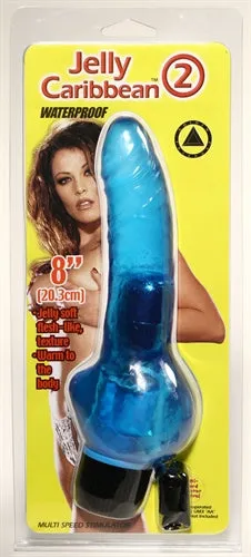 Golden Triangle Jelly Caribbean 2 Waterproof Blue Vibrators