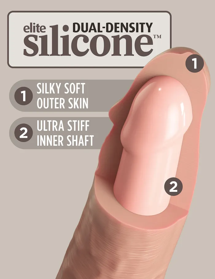 King Cock Elite 8 Inch Dual Density Silicone Cock | Pipedream Dildos