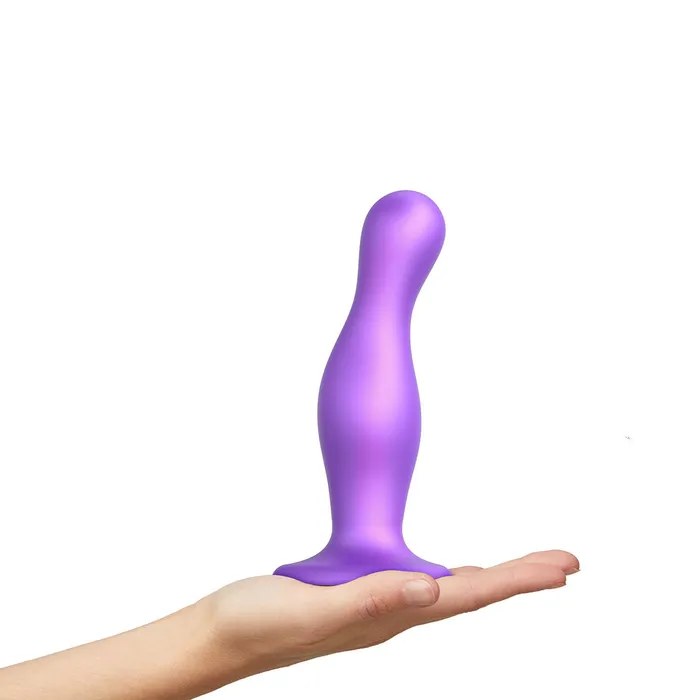 Strap-On-Me Strap-On-Me Curvy Plug Dildo Metallic Purple - Large | Female Sex Toys