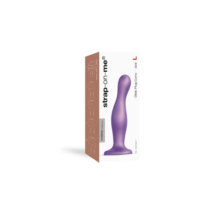 Strap-On-Me Strap-On-Me Curvy Plug Dildo Metallic Purple - Large | Female Sex Toys