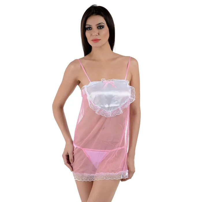 Vibrators ItspleaZure Itspleazure women see through Pink Sleepwear Babydoll