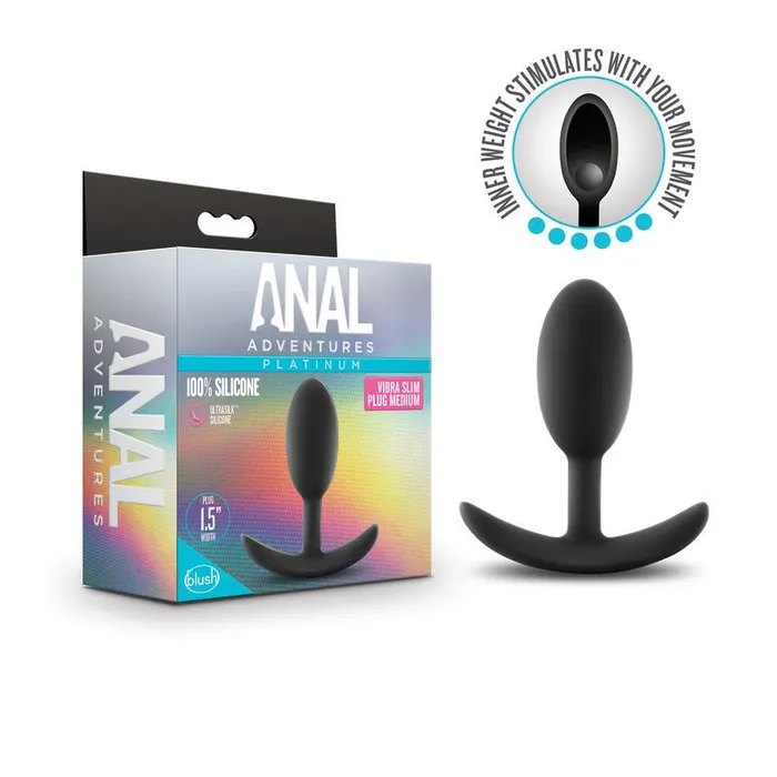 Anal Adventures Platinum Vibra Slim Plug Black 101 cm Butt Plug with Internal Ball Blush Novelties Anal Anal Adventures Platinum Vibra Slim Plug Black 101 cm Butt Plug with Internal Ball Blush Novelties Anal