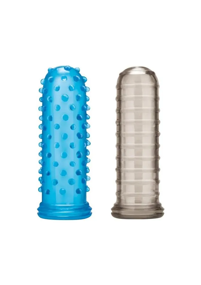 Anal Blue Line CandB Gear Blue Line Anal Stimulating Finger Sleeves