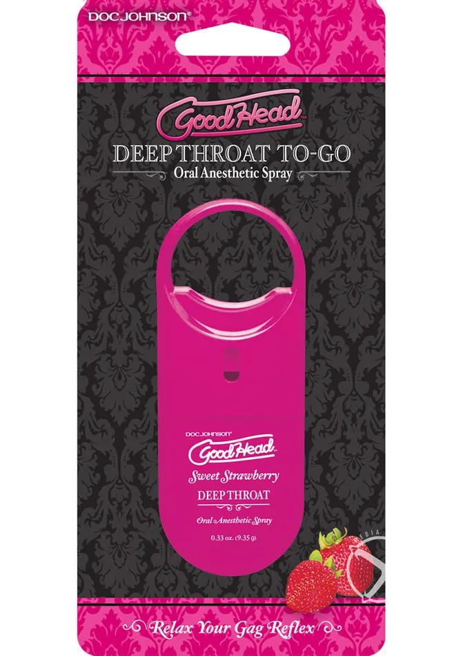 Anal GoodHead Goodhead Deep Throat ToGo Oral Anesthetic Spray Strawberry