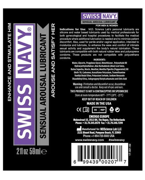 Enhancers MD Science Lab Swiss Navy Sensual Arousal Gel 2 oz