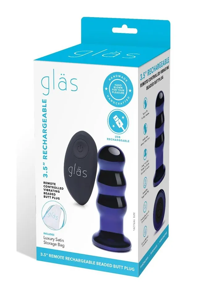 Glas Anal Glas Rechargeable Remote Controlled Vibrating Glass Beaded Buttplug Glas Anal Glas Rechargeable Remote Controlled Vibrating Glass Beaded Buttplug