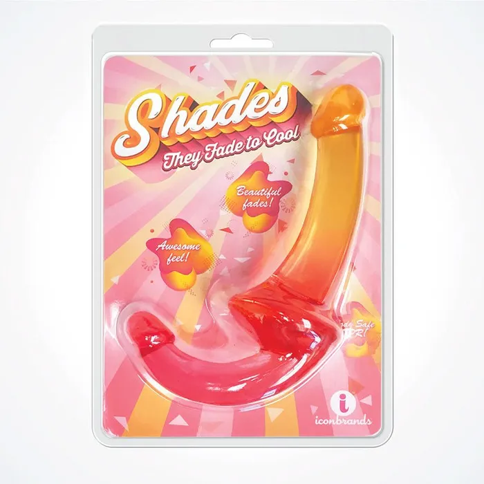 Icon Brands Shades 95 Strapless Double Dong Pink Orange Dildos