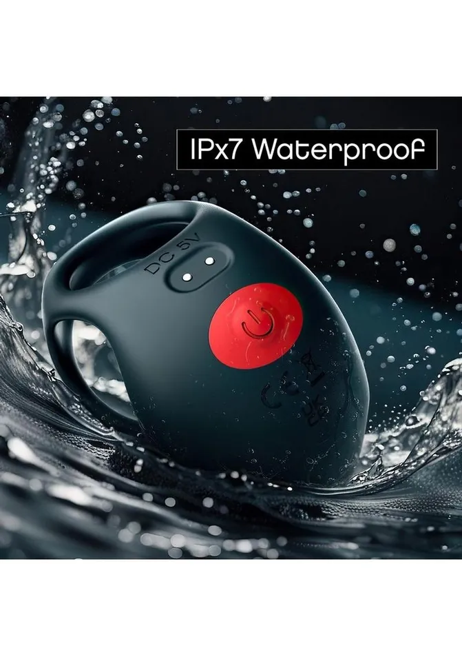 Male Sex Toys Wild Rose Red Dot Silicone Rechargeable Vibrating Cock Ring with Controller V3