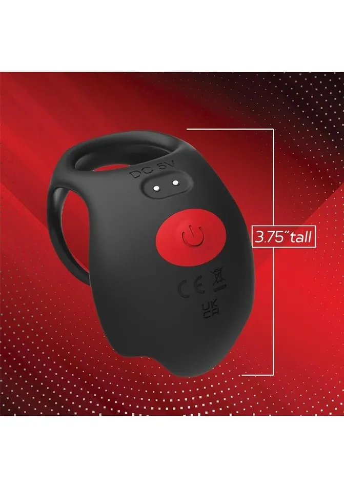 Male Sex Toys Wild Rose Red Dot Silicone Rechargeable Vibrating Cock Ring with Controller V3