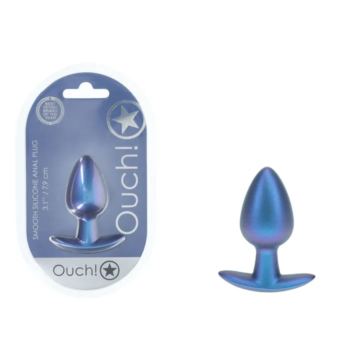 OUCH Anal Plug Metallic Blue 79 cm Medium Butt Plug Shots Toys Anal