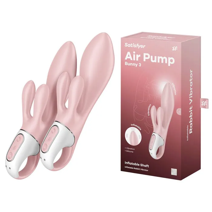 Satisfyer Air Pump Bunny 3 Pink USB Rechargeable Inflatable Rabbit Vibrator Satisfyer Vibrators Satisfyer Air Pump Bunny 3 Pink USB Rechargeable Inflatable Rabbit Vibrator Satisfyer Vibrators