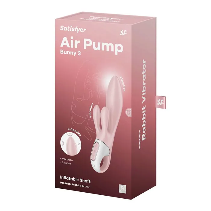 Satisfyer Air Pump Bunny 3 Pink USB Rechargeable Inflatable Rabbit Vibrator Satisfyer Vibrators Satisfyer Air Pump Bunny 3 Pink USB Rechargeable Inflatable Rabbit Vibrator Satisfyer Vibrators