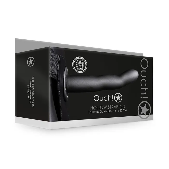 Shots Toys Female Sex Toys OUCH Curved Hollow Strapon 8in20cm Gunmetal Grey 20 cm Hollow StrapOn Shots Toys Female Sex Toys OUCH Curved Hollow Strapon 8in20cm Gunmetal Grey 20 cm Hollow StrapOn