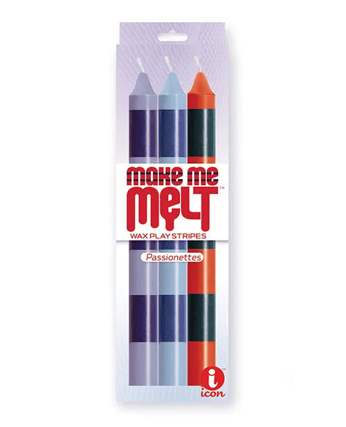 The 9s Make Me Melt Sensual WarmDrip Candles Passionettes Stripes Pack of 3 Icon Brands INC Male Sex Toys The 9s Make Me Melt Sensual WarmDrip Candles Passionettes Stripes Pack of 3 Icon Brands INC Male Sex Toys