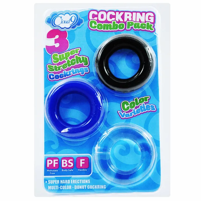 Vibrators Cloud 9 Cockring Combo Color Varieties Cloud 9