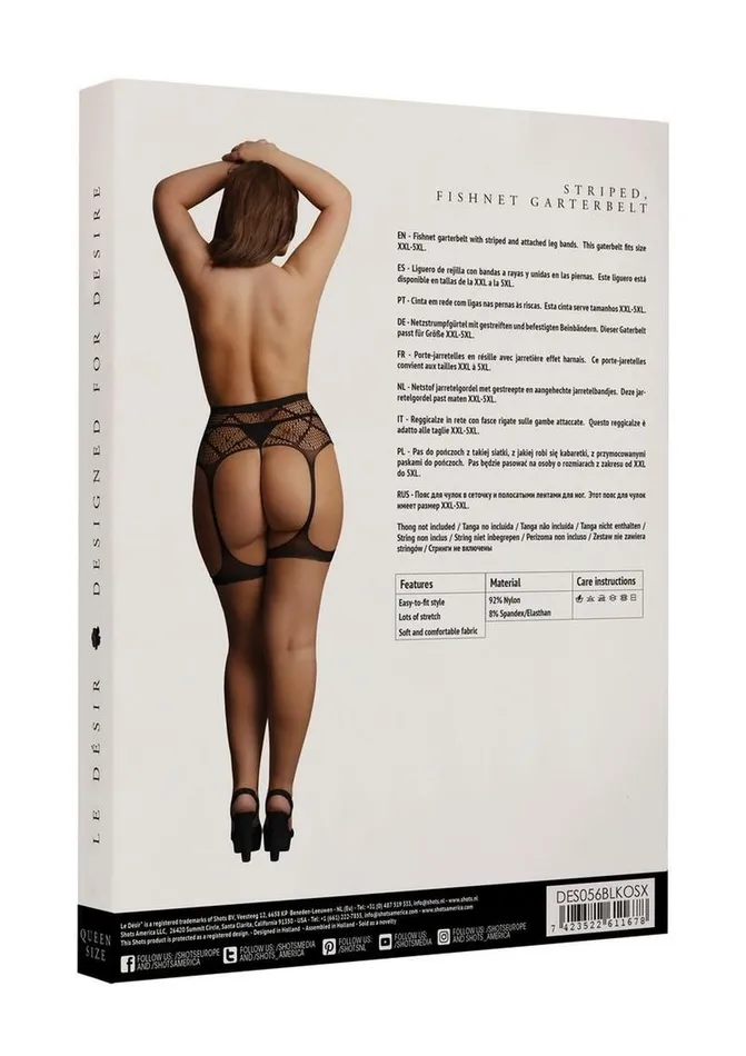 Vibrators Le Desir Le Desir Striped Fishnet Garterbelt