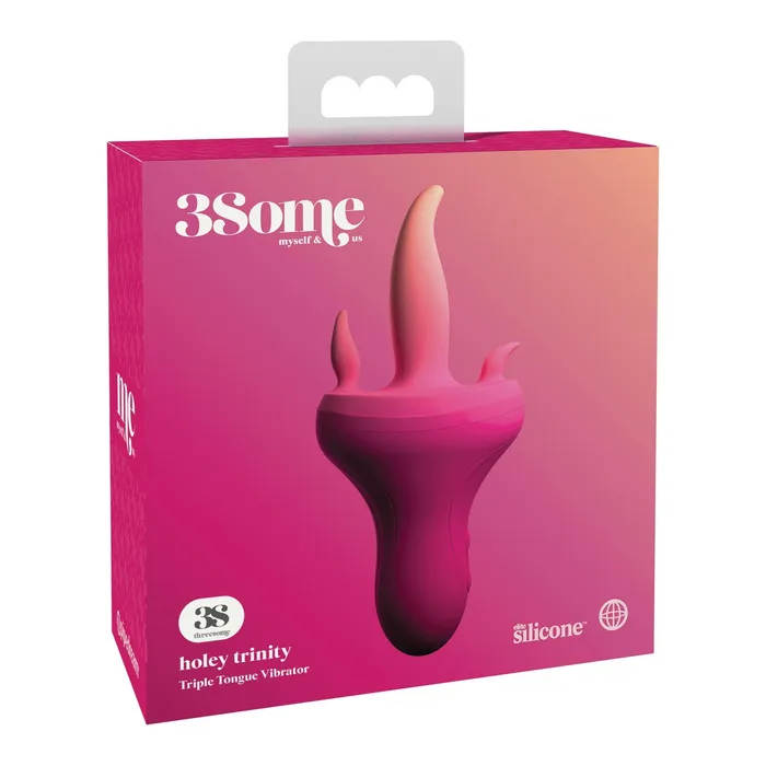 Vibrators Pipedream Threesome Holey Trinity Triple Tongue Vibrator Pink