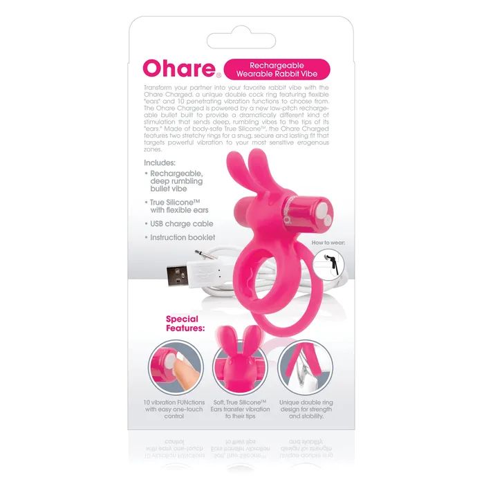 Vibrators Screaming O Charged Ohare Rechargeable Rabbit Vibe Pink