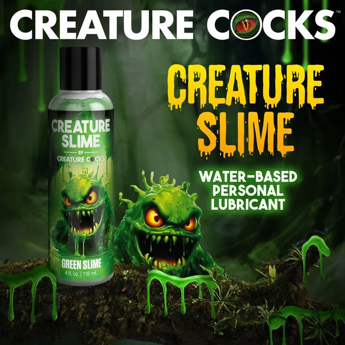 XR Brands Dildos Creature Slime by Creature Cocks Green Water Based Lubricant 118 ml Bottle XR Brands Dildos Creature Slime by Creature Cocks Green Water Based Lubricant 118 ml Bottle