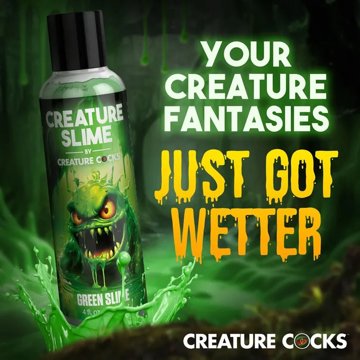 XR Brands Dildos Creature Slime by Creature Cocks Green Water Based Lubricant 118 ml Bottle XR Brands Dildos Creature Slime by Creature Cocks Green Water Based Lubricant 118 ml Bottle