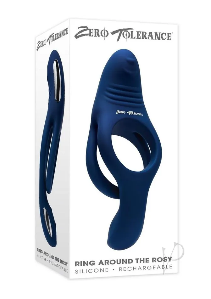 Zero Tolerance Ring Around The Rosy Rechargeable Silicone Double Cock Ring Zero Tolerance Male Sex Toys