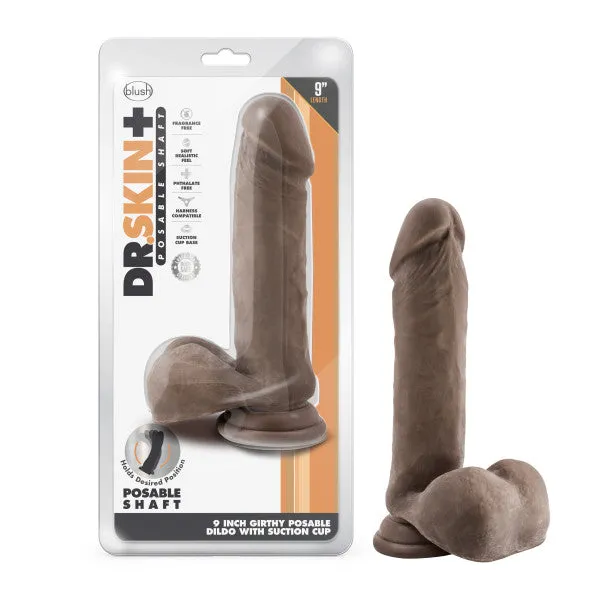 Blush Novelties Dildos Dr Skin Plus 9in Thick Posable Dildo W Balls Chocolate Blush Novelties Dildos Dr Skin Plus 9in Thick Posable Dildo W Balls Chocolate