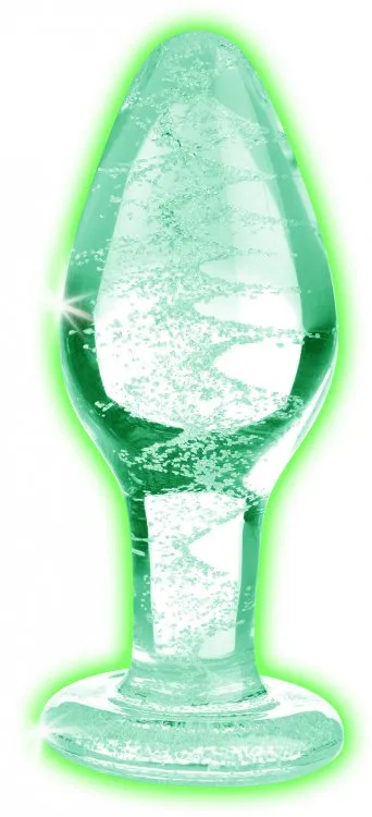 Booty Sparks GlowintheDark Medium Glass Anal Plug XR Brands Anal
