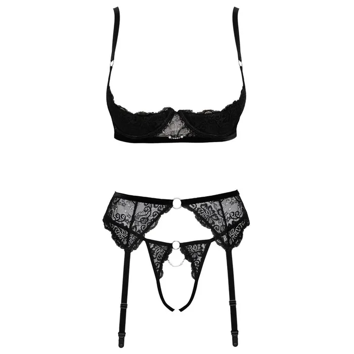 Cottelli Lingerie Anal Cottelli Erotic Trio Bra Set Black Cottelli Lingerie Anal Cottelli Erotic Trio Bra Set Black