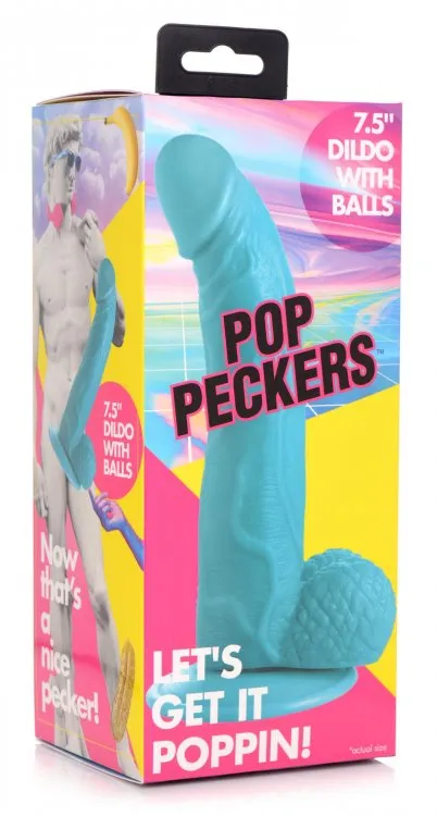 Dildos XR Brands Pop 75in Dildo W Balls Blue