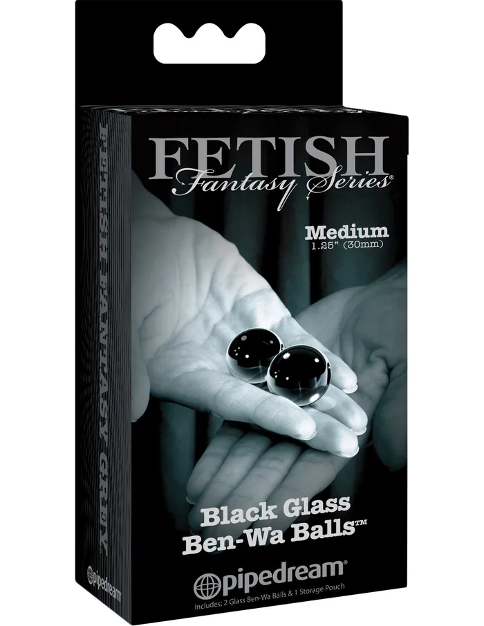 Pipedream Couples Fetish Fantasy Series Limited Edition Glass BenWa Balls Medium Black Pipedream Couples Fetish Fantasy Series Limited Edition Glass BenWa Balls Medium Black