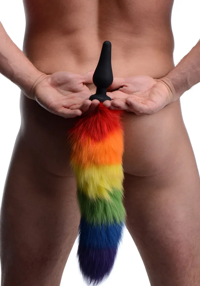 Rainbow Tail Anal Plug XR Brands Tailz Anal