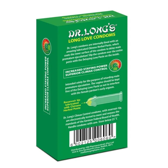 Vibrators GMP Dr Longs Long Love Delay Condoms 12