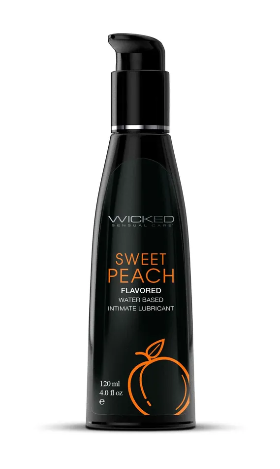 Wicked Sensual Care Aqua Sweet Peach Flavored Water Based Intimate Lubricant 4 Fl Oz Lubricants Wicked Sensual Care Aqua Sweet Peach Flavored Water Based Intimate Lubricant 4 Fl Oz Lubricants