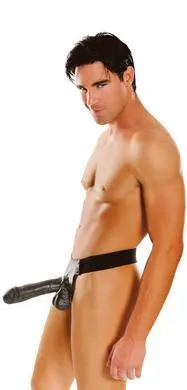 Anal Pipedream Products Big Daddy Hollow Strap On 10 Inch Black