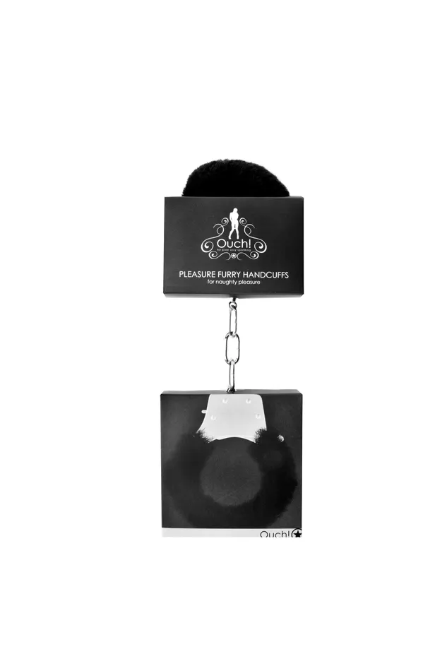 Anal Shots Ouch Pleasure Furry Handcuffs Black