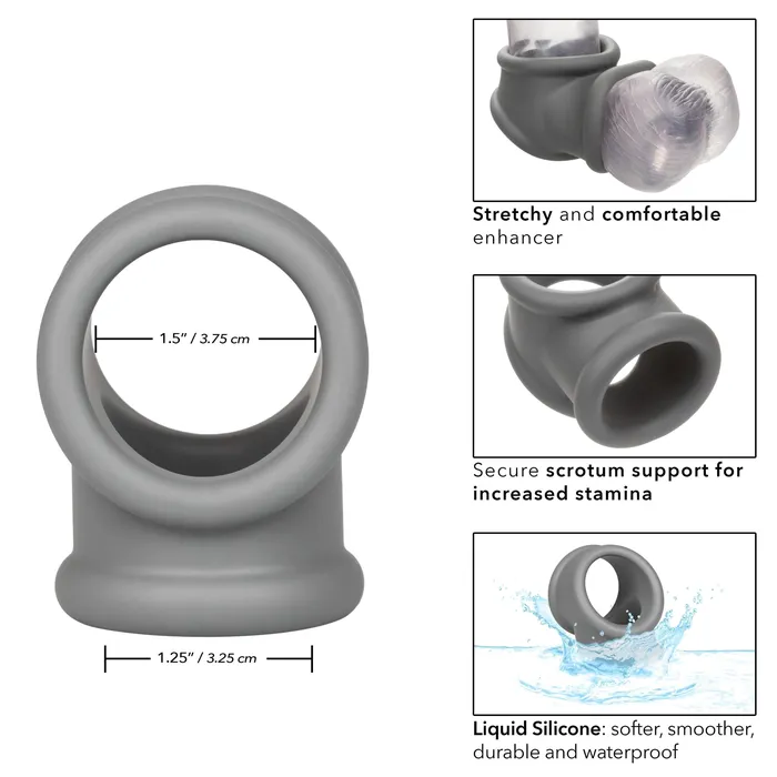 CalExotics Male Sex Toys Alpha Liquid Silicone Precision Ring Gray CalExotics Male Sex Toys Alpha Liquid Silicone Precision Ring Gray