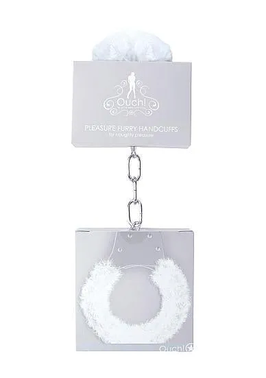 Ouch Pleasure Handcuffs Furry Cuffs White Shots Toys Couples Ouch Pleasure Handcuffs Furry Cuffs White Shots Toys Couples