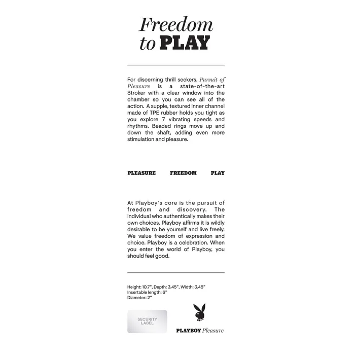 Playboy Male Sex Toys Playboy Pursuit Of Pleasure Stroker 2 AM